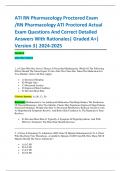 ATI RN Pharmacology Proctored Exam /RN Pharmacology ATI Proctored Actual Exam Questions And Correct Detailed Answers With Rationales| Graded A+| Version 3| 2024-2025