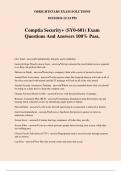 Comptia Security+ (SY0-601) Exam Questions And Answers 100% Pass.