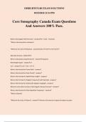 Core Sonography Canada Exam Questions And Answers 100% Pass.