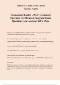 Cremation Chapter (JAGC Crematory Operator Certification Program) Exam Questions And Answers 100% Pass.