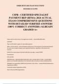 CSPR - CERTIFIED SPECIALIST PAYMENT REP (HFMA) 2024 ACTUAL EXAM COMPREHENSIVE QUESTIONS WITH DETAILED VERIFIED ANSWERS (100% CORRECT ANSWERS) /ALREADY GRADED A+