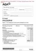 Actual 2024 AQA A-level PHILOSOPHY 7172/2 Paper 2 The metaphysics of God and the metaphysics of mind Merged Question Paper + Mark Scheme