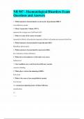 NR 507 - Haematological Disorders Exam Questions and Answers