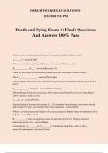 Death and Dying Exam 4 (Final) Questions And Answers 100% Pass