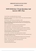 EMT-B Division 1 Exam Questions And Answers 100% Pass