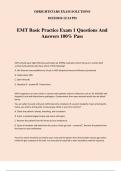 EMT Basic Practice Exam 1 Questions And Answers 100% Pass