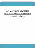 ATI MATERNAL NEWBORN PROCTORED EXAM 2023 retake complete solution