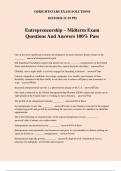 Entrepreneurship – Midterm Exam Questions And Answers 100% Pass