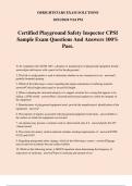 Certified Playground Safety Inspector CPSI Sample Exam Questions And Answers 100% Pass.