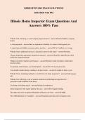 Illinois Home Inspector Exam Questions And Answers 100% Pass