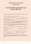 Forensics Final Exam Questions And Answers 100% Pass