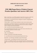 FSE 1000-Pagan Roots of Modern Funeral Practice Questions And Answers 100% Pass