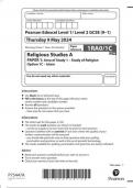 EDEXCEL GCSE religious studies 1ra0-1c  islam QUESTION-PAPER JUNE 2024