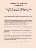 Funeral Profession - The Middle Ages Exam Questions And Answers 100% Pass