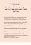 Funeral Service Sciences - National board exam study Guide Questions And Answers 100% Pass