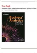 Test Bank For Business Analytics: Data Analysis & Decision Making, 8th Edition by Albright and Winston's, ISBN: 9780357984581, All 19 Chapters Covered, And Expert Verified 2024|2025