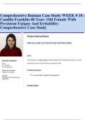 Comprehensive Ihuman Case Study WEEK # 10 : Camilla Franklin 48-Year- Old Female With Persistent Fatigue And Irritability: Comprehensive Case Study