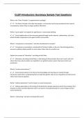 CLEP Introductory Sociology Sample Test Questions 