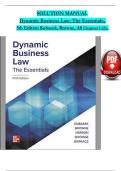 SOLUTION MANUAL Dynamic Business Law: The Essentials,  5th Edition Kubasek, Browne, All Chapters 1-25),