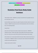 Evolution Final Exam Study Guide Solutions