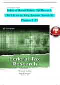 Solution Manual Federal Tax Research 13th Edition by Roby Sawyers, Steven Gill  Chapters 1 -13