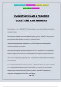 EVOLUTION EXAM 4 PRACTICE QUESTIONS AND ANSWERS