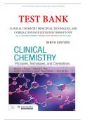 TEST BANK for Clinical Chemistry Principles, Techniques, and Correlations 9th Edition by Bishop Fody / BEST STUDY GUIDE