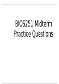 BIOS251 Midterm Practice Questions – Graded An A+