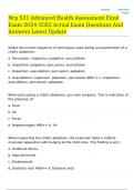 Nrp 531 Advanced Health Assessment Final Exam 2024-2025 Actual Exam Questions And Answers Latest Update