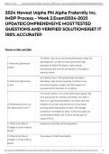 2024 Newest |Alpha Phi Alpha Fraternity Inc, IMDP Process - Week 2.Exam|2024-2025 UPDATE|COMPREHENSIVE MOST TESTED QUESTIONS AND VERIFIED SOLUTIONS|GET IT 100% ACCURATE!!