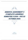 HRM2604 Assignment 5 (COMPLETE ANSWERS) Semester 2 2024 - DUE 29 October 2024