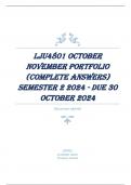 LJU4801 OCTOBER NOVEMBER PORTFOLIO (COMPLETE ANSWERS) Semester 2 2024 - DUE 30 October 2024.