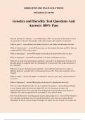 Genetics and Heredity Test Questions And Answers 100% Pass