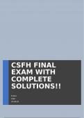 CSFH FINAL EXAM WITH COMPLETE SOLUTIONS!!