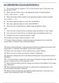 AP CHEMISTRY EXAM QUESTIONS 4  ( Latest 2024 / 2025 ) Actual Questions and Answers 100% Correct