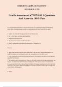 Health Assessment ATI EXAM 1 Questions And Answers 100% Pass