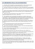 AP CHEMISTRY FINAL EXAM SEMESTER 2  ( Latest 2024 / 2025 ) Actual Questions and Answers 100% Correct