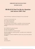 H&R Block Income Tax Course Exam Questions And Answers 100% Pass