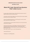 Illinois PEL Study Material Exam Questions With Verified Answers