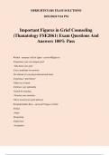 Important Figures in Grief Counseling (Thanatology FSE2061) Exam Questions And Answers 100% Pass