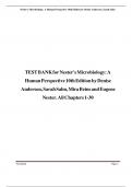 TEST BANK for Nester's Microbiology: A Human Perspective 10th Edition by Denise Anderson, Sarah Salm, Mira Beins and Eugene Nester. All Chapters 1-30 Updated A+