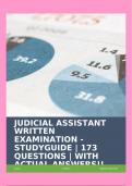 JUDICIAL ASSISTANT WRITTEN EXAMINATION - STUDYGUIDE | 173 QUESTIONS | WITH ACTUAL ANSWERS!!