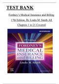 Test Bank for Fordney's Medical Insurance and Billing, 17th Edition by Smith All 1-21 Chapters Covered ,Latest Edition, ISBN: 9780323795357