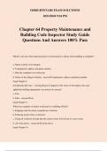 Chapter 64 Property Maintenance and Building Code Inspector Study Guide Questions And Answers 100% Pass