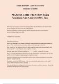 MAXIMA CERTIFICATION Exam Questions And Answers 100% Pass