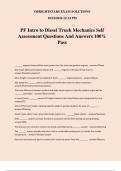 PF Intro to Diesel Truck Mechanics Self Assessment Questions And Answers 100% Pass