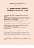 MI LIFE PRODUCER {Final Exam} Questions And Answers 100% Pass.