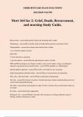 Mort 164 Sec 2: Grief, Death, Bereavement, and morning Study Guide.