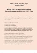 MPTC Police Academy Criminal Law Review Questions And Answers 100% Pass