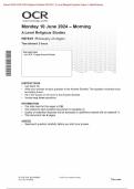 Actual 2024 OCR GCE Religious Studies H573/01: Philosophy of religion A Level MergedQuestion Paper + Mark Scheme